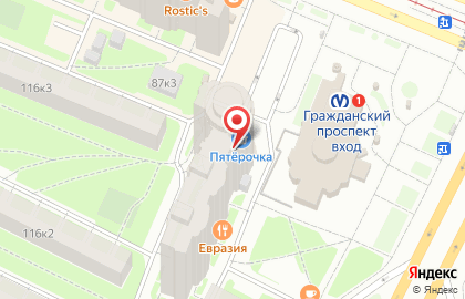 Палки на Гражданском проспекте на карте