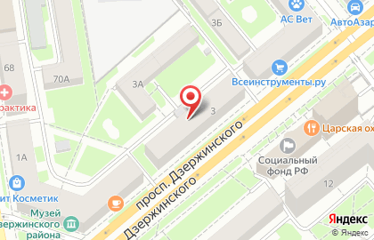 Микрофинансовая организация РуссИнвест на проспекте Дзержинского на карте