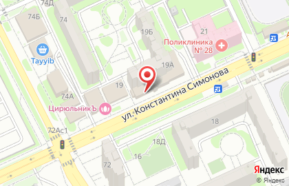 Супермаркет Магнит у дома в Дзержинском районе на карте