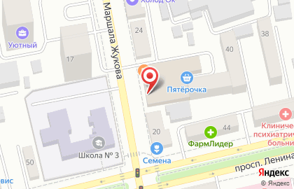 Торговый центр Комфорт на улице Маршала Жукова на карте