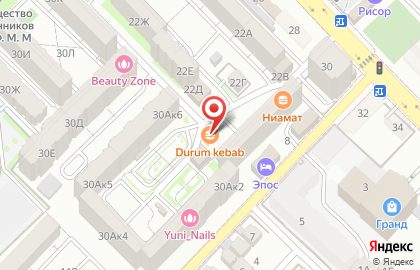 Киоск фастфудной продукции Durum Kebab в Ленинском районе на карте