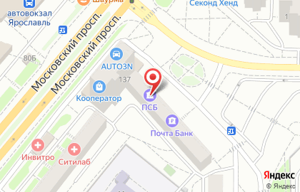 Промсвязьбанк в Ярославле на карте