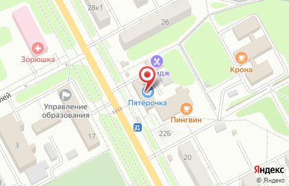 Супермаркет Пятёрочка на Ленина, 24 на карте