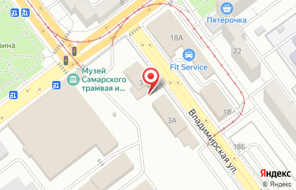 Городское трамвайное депо г. Самары на карте