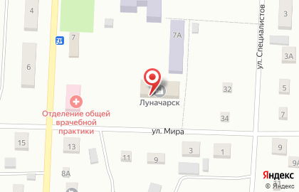 ЗАО Луначарск на карте