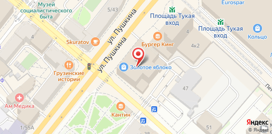 Фитнес-клуб DDX Fitness на улице Пушкина на карте