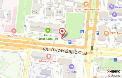 Киоск фастфудной продукции, Ленинский район на улице Анри Барбюса на карте