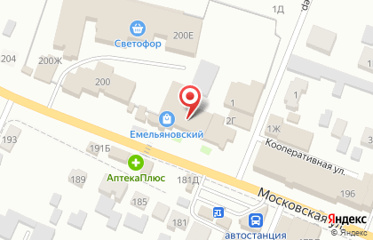 Автомаркет За рулем на Московской улице в Емельяново на карте