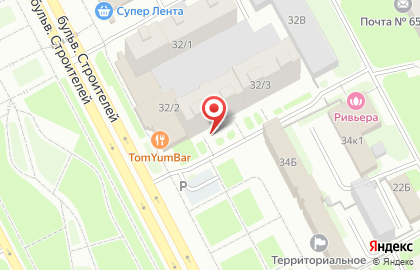 Магазин канцелярских товаров Волна на бульваре Строителей на карте