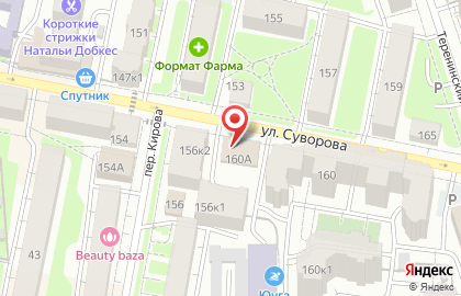 Продовольственный магазин на улице Суворова на карте