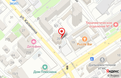 Банкомат Дальневосточный банк Сбербанка России на улице Калинина на карте