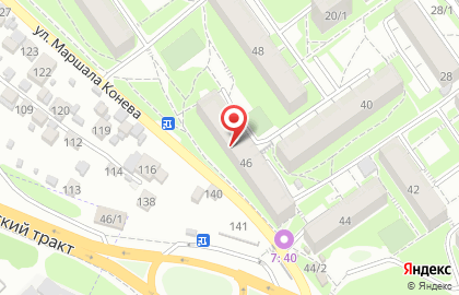 Киоск по продаже мороженого на улице Маршала Конева на карте