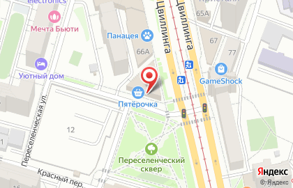 Сеть супермаркетов Пятерочка на улице Цвиллинга на карте