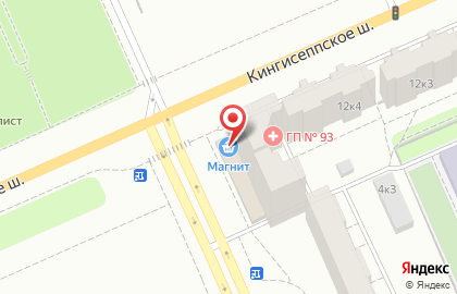 Супермаркет Магнит на Нарвской улице на карте
