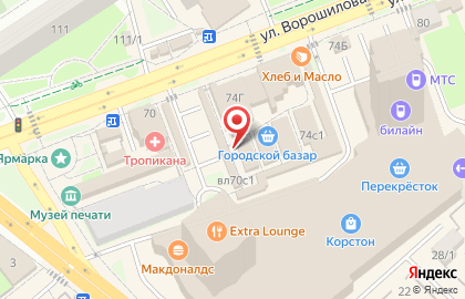 Продуктовый магазин в Москве на карте
