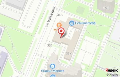 Звезда на улице Ушинского на карте