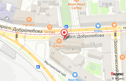 Ресторан итальянской кухни Chili Pizza на проспекте Добролюбова на карте