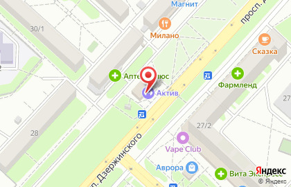 Спортклуб Active на проспекте Дзержинского на карте