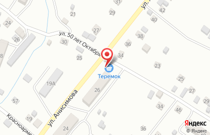 Продуктовый магазин Теремок на улице Анисимова на карте