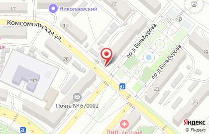 Продовольственный магазин Янта в Железнодорожном районе на карте