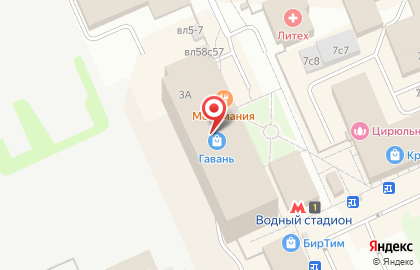 Магазин Кантата на метро Водный стадион на карте