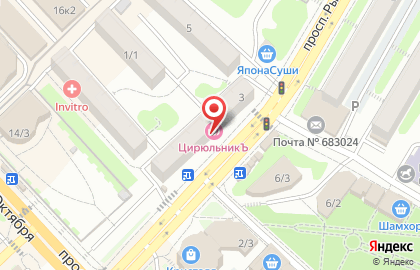 Федеральная сеть салонов красоты Цирюльникъ в Петропавловске-Камчатском на карте