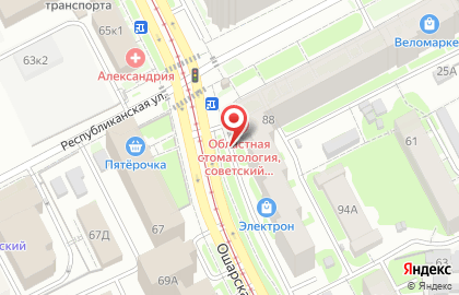 Указатель системы городского ориентирования №5817 по ул.Ошарская, д.67 р на карте