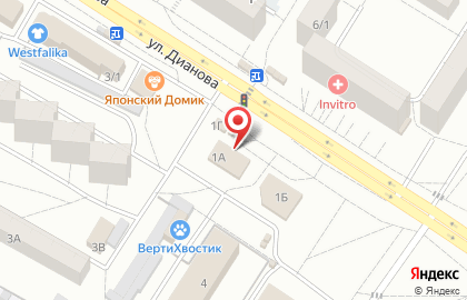 Мебельная сеть Алеся на улице Дианова на карте
