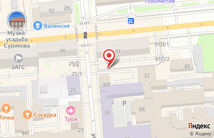 Автостоянка в Красноярске на карте