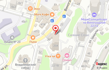 Школа массажа Валерия Красавина на Виноградной улице на карте