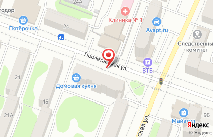 Берег на Пролетарской улице на карте