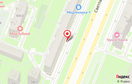 Супермаркет Магнит на Светлановском проспекте на карте