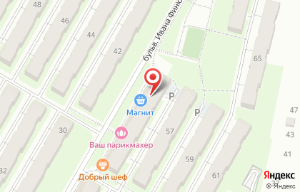 Супермаркет Магнит в Красноглинском районе на карте