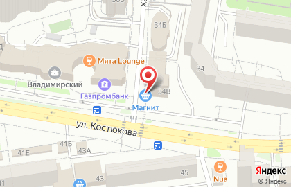 Магазин косметики и бытовой химии Магнит Косметик на улице Костюкова на карте