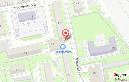 Супермаркет Пятёрочка на Ржевской улице на карте