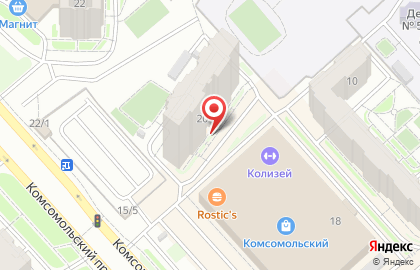 Автостоянка на Комсомольском проспекте, 15/4 на карте