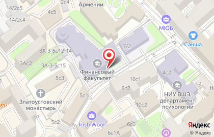 Финансовый университет при Правительстве РФ в Басманном на карте