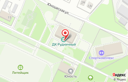 Дом культуры Рудничный на улице Ударников на карте