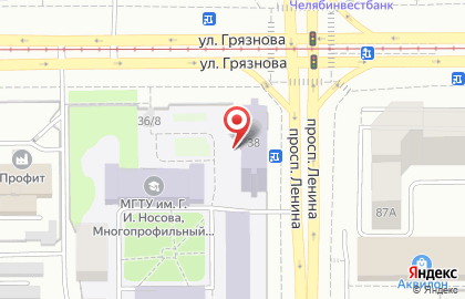 МГТУ им. Г.И. Носова Магнитогорский многопрофильный колледж на улице Грязнова, 38 на карте