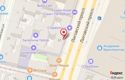 Отель Аллегро на Лиговском проспекте на карте
