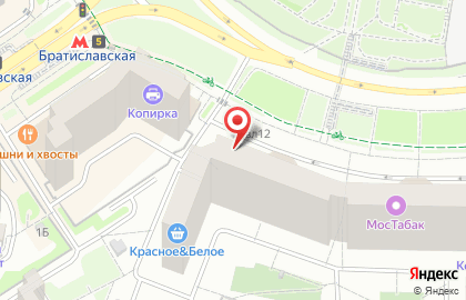 Киоск по продаже фруктов и овощей, район Марьино на карте