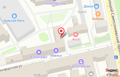 Оптовая фирма Профтекстиль на Гельсингфорсской улице на карте