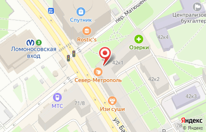 Кафе-кондитерская Север-Метрополь на улице Бабушкина на карте