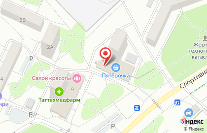 Дискаунтер Пятёрочка на Спортивной улице в Нижнекамске на карте