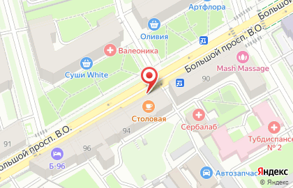Столовая Сытный дворик в Василеостровском районе на карте