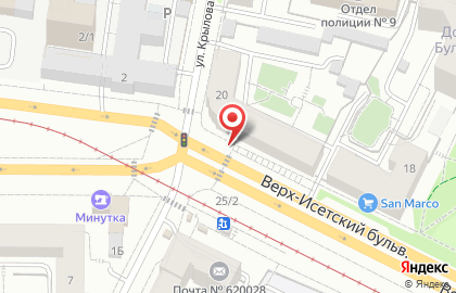 Фрисби, ООО ЕРЦ-Финансовая логистика на Верх-Исетском бульваре на карте