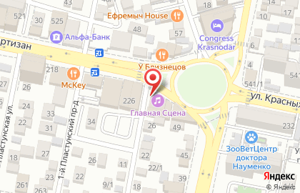 Мужской клуб Honey Bunny на улице Красных Партизан на карте