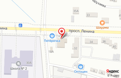 Супермаркет Пятёрочка на проспекте В.И.Ленина на карте