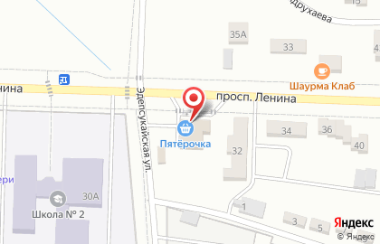 Супермаркет Пятёрочка на проспекте В.И.Ленина на карте