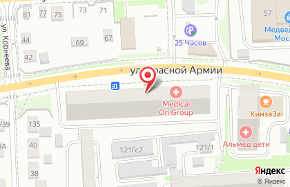 Аптека АльфаМед на улице Красной Армии на карте